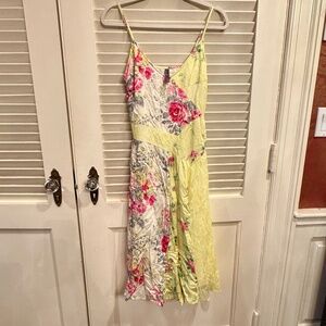 Anthropologie Sleeveless Patchwork Slip Midi Dress